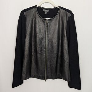 CLASSIQUES ENTIER Leather Merino Wool Chanel Jacket